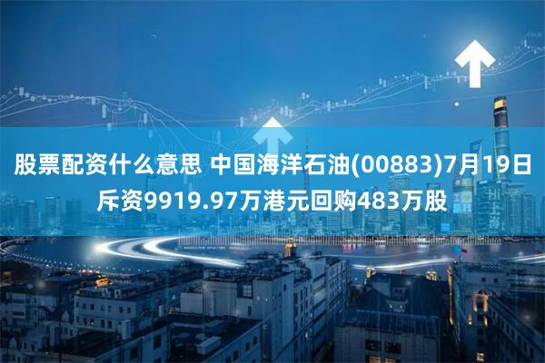 股票配资什么意思 中国海洋石油(00883)7月19日斥资9919.97万港元回购483万股